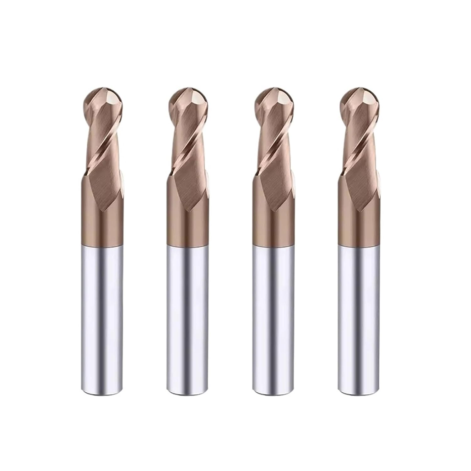 HRC55 Ball Nose End Mill Carbide Milling Cutter Router Bit for Metalworking CNC Lathe Tools Tungsten Steel Metal(R4xD8x100L)