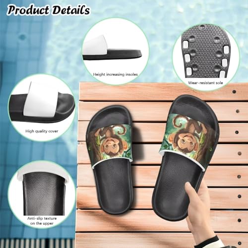 Image of Boy & Girls Slide Sandals Kids Shower Shoes Non Slip Summer Slippers Beach Sandals