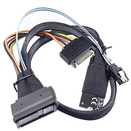 Cable M.2 SFF-8643 a U.2 SFF-8639 con conector SATA de 15 pines para servidor de 0.5m 4