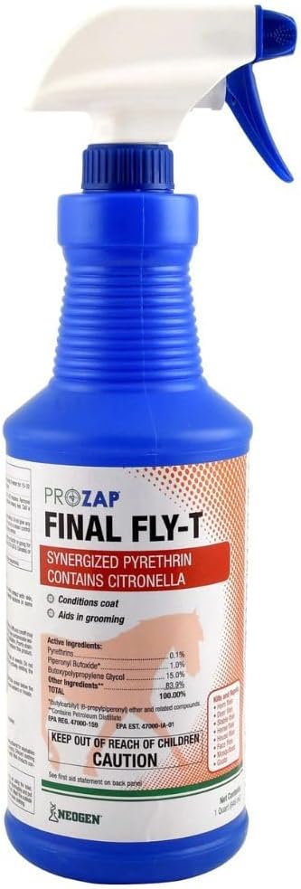 ProZap Final Fly-T Horse Spray and Wipe on Insecticide, 32 fl. oz.