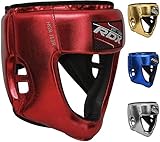 RDX Niño Cascos Boxeo para Sparring, MMA Entrenamiento | Junior Metallic Cuero Casco Protector | Bueno para Kids Kickboxing, Artes Marciales, Muay Thai, kárate y Combate Training