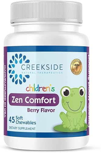 Creekside Naturals - Comodidad para la ansiedad y el estrés con P5P L5-HTP Passionflower Zinc Pediatra Formulado Zero Sugar Vegan Berry Flavor 45 Creekside Naturals - Comodidad para la ansiedad y el estrés con P5P L5-HTP Passionflower Zinc Pediatra Formulado Zero Sugar Vegan Berry Flavor 45