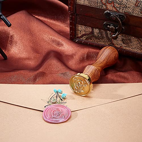 PandaHall Elite - Lot de 1 Set DIY Lettre Alphabet Scrapbook Timbre Seal en Laiton Lettre Cachet Sceau Tampon pour Cachet Cire et Poignée en Bois, Lettre G, 25x14mm, 75mm - Image 3