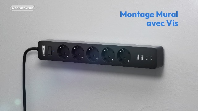NTONPOWER USB-C Multiprise Electrique Avec 5 Prises, Murale