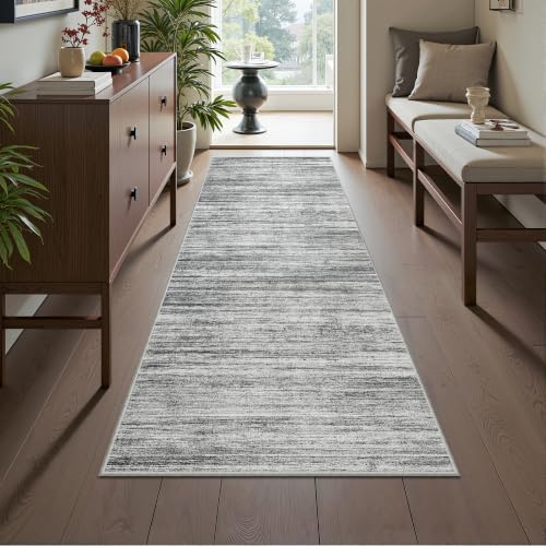 Restydon 2x6 Runner Rug Non Slip,Washable Hallway Runner Rug,Grey