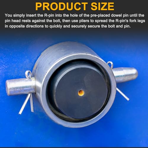 QUARKZMAN 2 Stück Anhängerkupplungsstift Clip, 5mm x 100mm R Clips Kohlenstoffstahl, Draht Haarnadeln Splinte Splinte Sortiment Kit Clips für Anhänger Traktoren Mäher Wagen LKW Pin, Silber