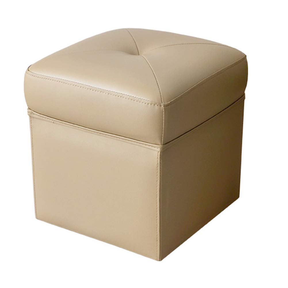 Tabouret de canapé en cuir beige pour soulager vos jambes fatiguées