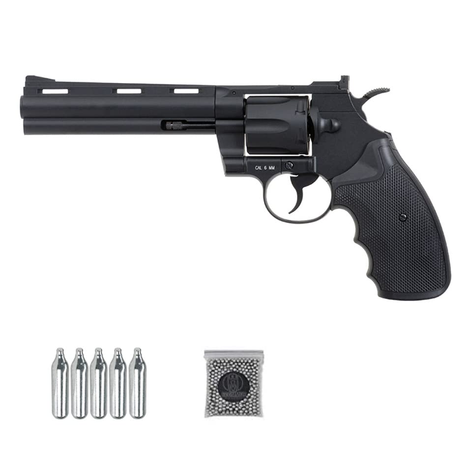 Revólver Full Metal de 6" KWC Tipo .357 Magnum | Pistola de balines bb's de Acero + CO2 y munición