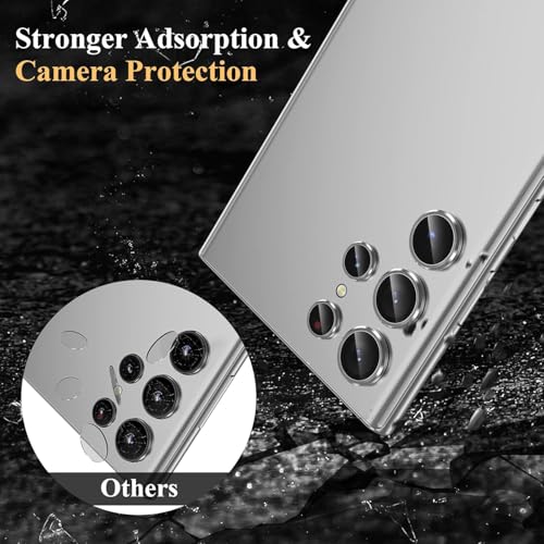 Image of JGD PRODUCTS Premium Camera Lens Protector Compatible For Samsung Galaxy S23 Ultra 5G (Silver) Camera Lens Protector - 9H Tempered Glass, Military-Grade Anti-Scratch, Case-Friendly, Easy Install Frame
