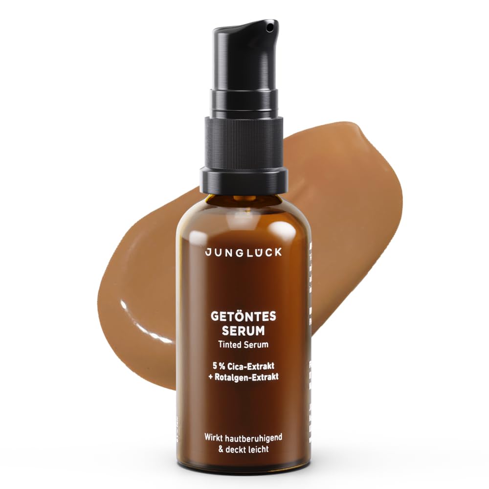 JUNGLÜCK Getöntes Serum Gesicht – Vegan | Pflegende Foundation mit Hyaluron | Gesichtsserum für natürlichen No-Make-Up Look