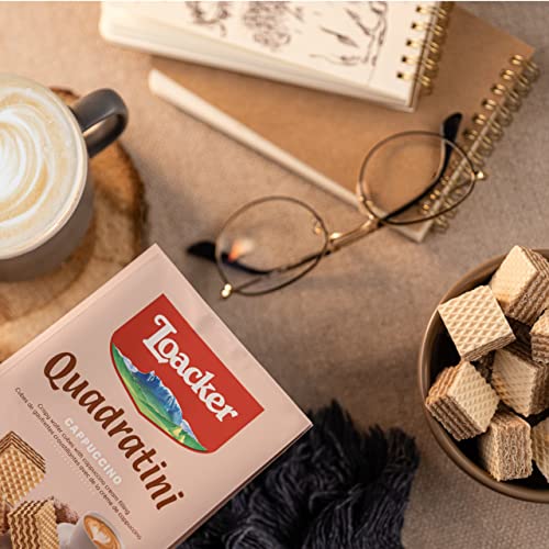 Image of Loacker Quadratini Cappuccino Wafer Cookies, 30% Less Sugar, 6-Pack
