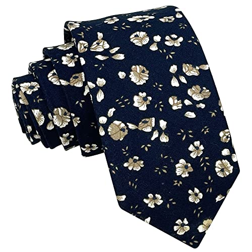 Image of Kebocis Mens Skinny Cotton Floral Tie for Men