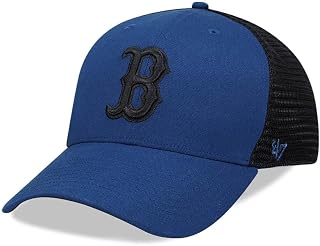 47Brand Boston Red Sox Blazer Ballpark Mesh MVP Trucker Snapback Cap, blue, One Size