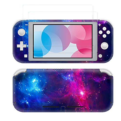 Taifond The Dazzling Galaxy Decals Stickers Set Faceplate Skin + 2Pcs Screen Protector for Nintendo for Switch Lite Console & Joy-Con Controller & Dock Protection Kit
