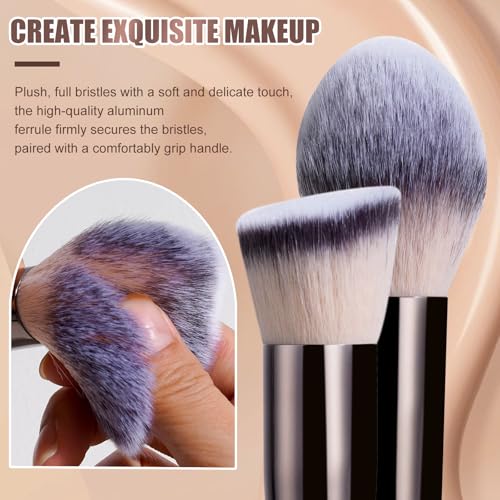 Image of BS-MALL Makeup Brush Set 18 Pcs Premium Synthetic Foundation Powder Concealers Eye shadows Blush Makeup Brushes with black case (Coffee)