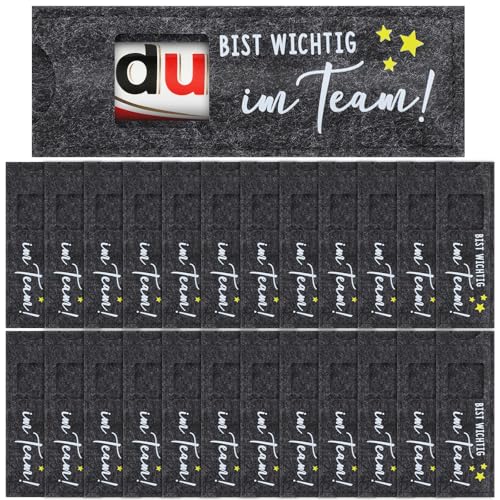 24 Stück Du Bist Wichtig im Team Hülle Filz Geschenke Filz-Hüllen für Schokolade Filz Verpackung Schokolade für Teamgeschenk Abschiedsgeschenk Geburtstage Hochzeiten Ohne Schokolade (Dunkelgraue)