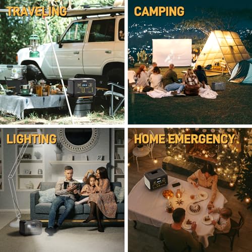 Portable Power Station 600W,538Wh Solar Powered Generator with LiFePO4 Battery,Peak 1200W,USB PD 100W Power Supply input/output,Solar Power Bank with 2 AC Outlets - Image 4