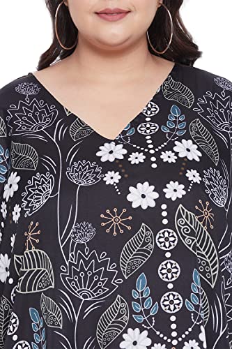Image of Oussum Short Caftans for Women Plus Size Kaftan Tunic Tops Polyester Summer Beach Clothing Mini Cover Ups Dress for Ladies