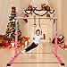 JC-ATHLETICS Gymnastics Bar for Kids Girls Ages 3-15 with Ring for Home Indoor Training Equipment- Steady Steel Construction, Anti-Slip, Easy to Assemble, 3' to 5' Adjustable Height