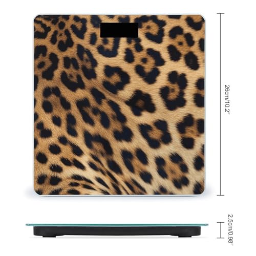 Báscula digital corporal diseño leopardo alta precisión miniatura 2