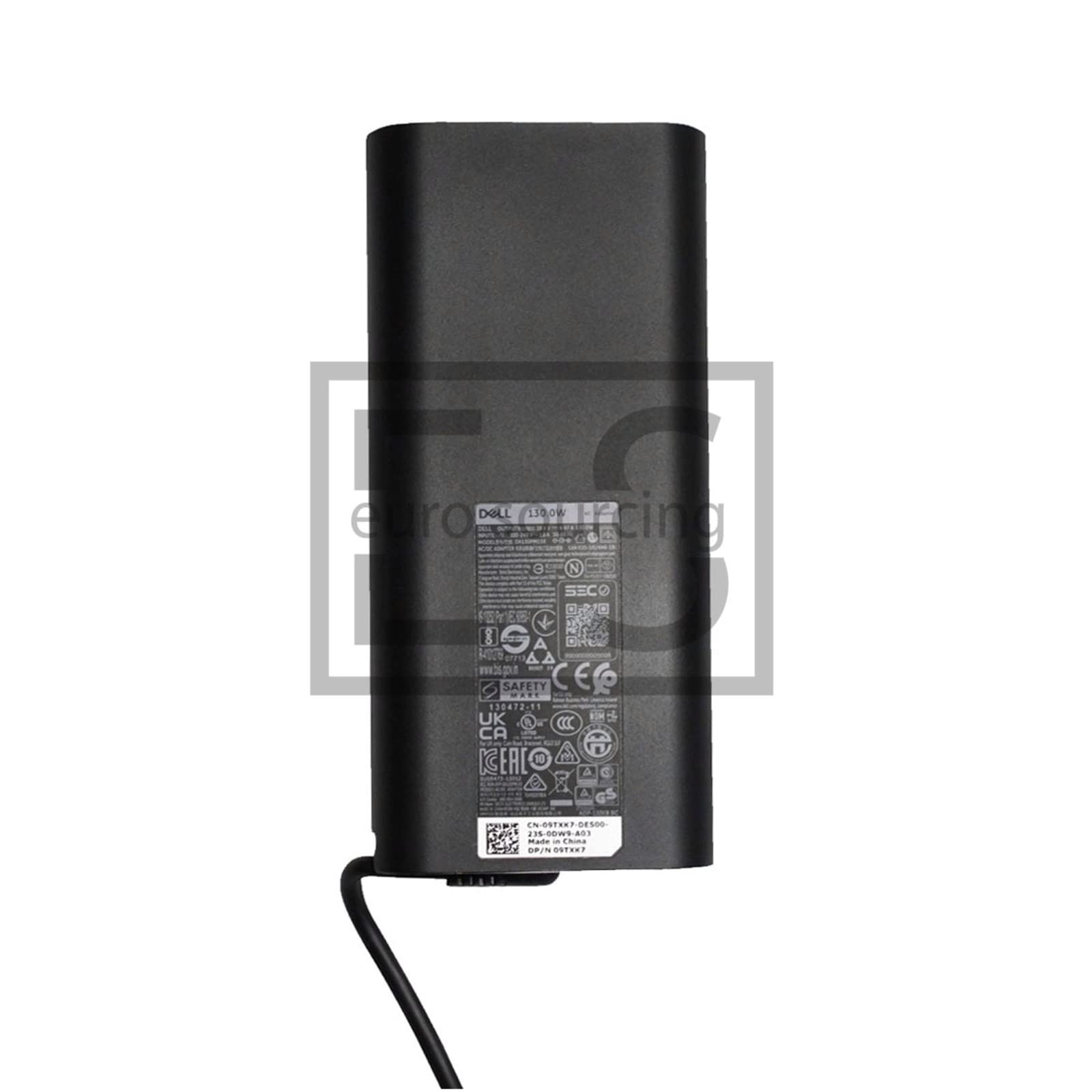 Nuevo reemplazo genuino de Dell DDXFPN2 portátil 130 W adaptador de CA cargador de alimentación con adaptador de clavija de 4,5 mm x 3,0 mm tamaño del pin PSU + cable de alimentación