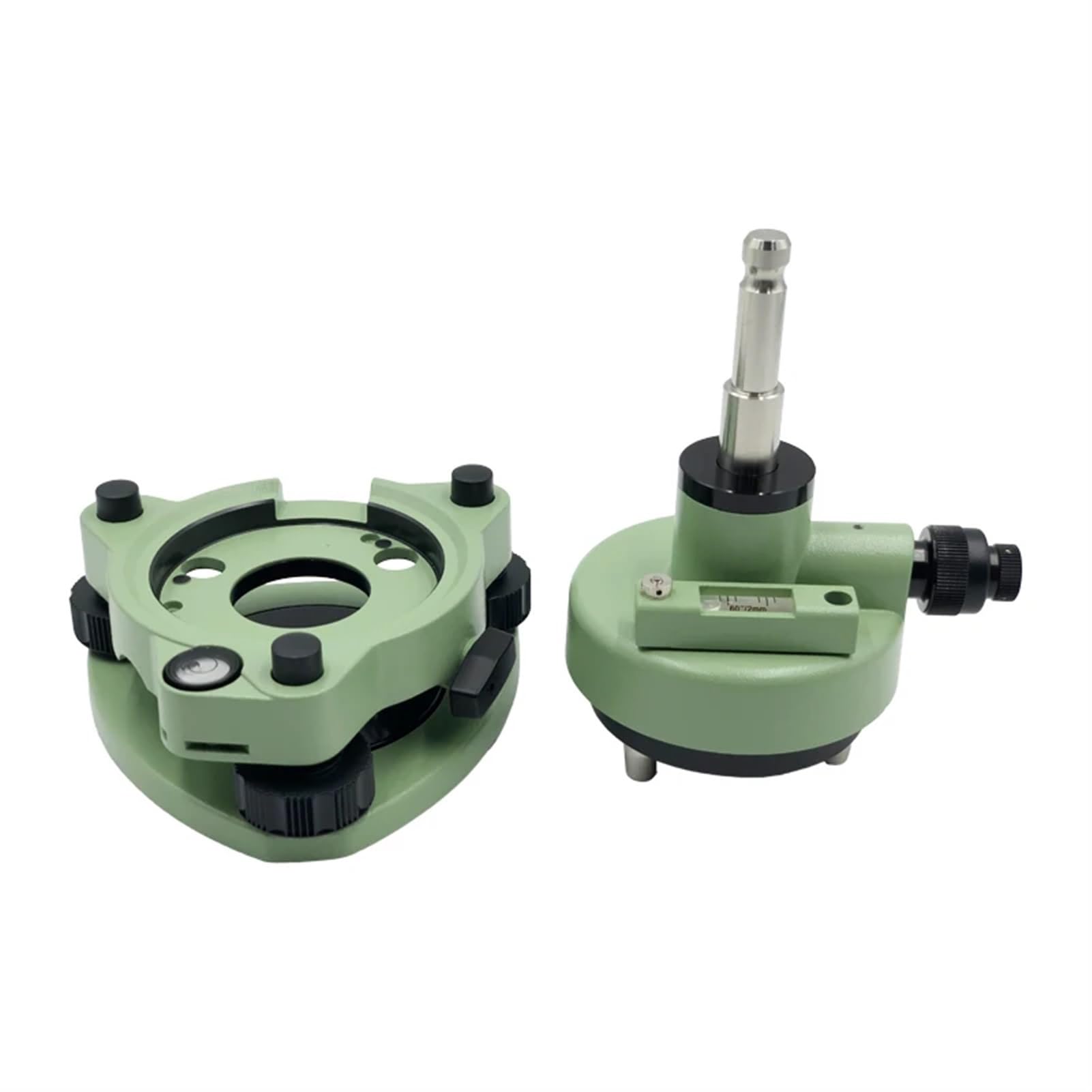 Green Three-Jaw Tribrach Adapter with Optical Plummet Level Bubble for Prism Replacement for Total Stations Surveying