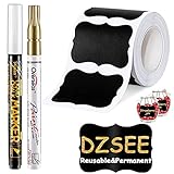 👍150Stk PERSONALISIERTE ETIKETTEN SELBSTKLEBEND: bestes Design einer Packung, schwarze Vintage Dekorative Sticker, damit alle Partygäste auf ihre eigene Brille schreiben können.