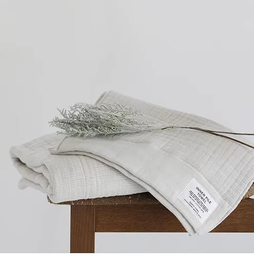 Gauze Towel, Pure 100% Cotton, Natural Flax Thick Towel, Linen Towel, Soft Travel Towel, Hair Towel, Textured, Waffle Weave, Super Absorbent, Sustainable, Quick Dry, Spa Quality (1 Bath Towel, Ivory) #TOP4