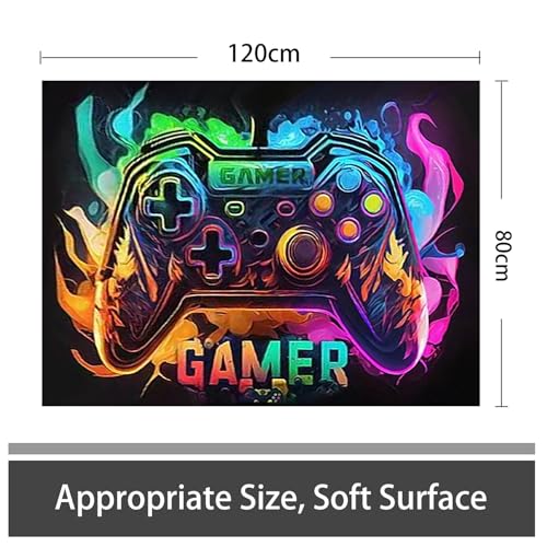 Suserritbcho Tappeto Con Controller Di Gioco 80 x 120 cm, Tappeto Antiscivolo Con Decorazioni Graffiti, Per Gamer E Adolescenti, Ideale Per Camera Da Letto, Soggiorno, O Stanza Dei Giochi (E)