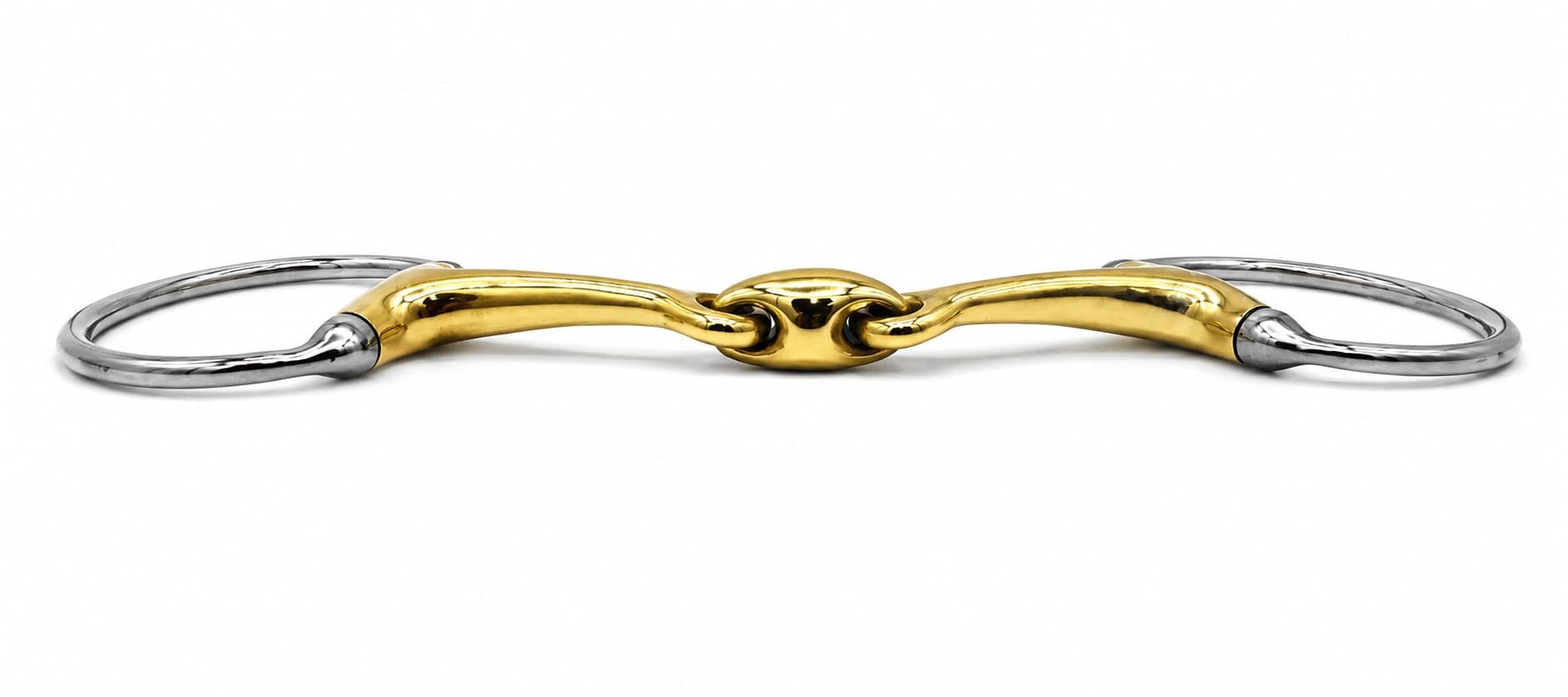 Tysons Breeches D Ring Gebiss Kaltblut Argentan 14,5-18,5 cm Übergröße doppelt gebrochen 15 mm