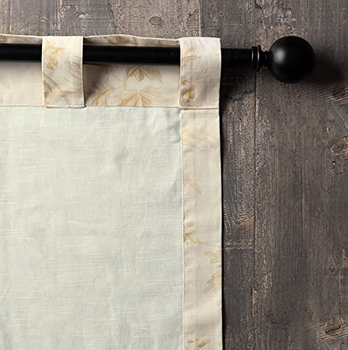 Image of Maison d' Hermine Curtains for Living Room 100% Cotton 50 inchx96 inch (Pack of 1) | 96 inches long Light Filtering Toile Curtains for Windows with Rod and Loop Pockets - Paradise - Almond