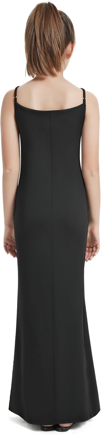 EXARUS Girls Bodycon Maxi Dress Tween Long Sleeve/Short Sleeve/Sleeveless/Spaghetti Strap Fitted Casual Formal Dresses - Image 5
