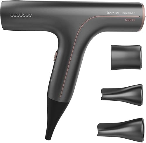 Cecotec Secador de pelo Bamba Ionicare 6000 RockStar Soft. Bajo consumo, 1200W, 