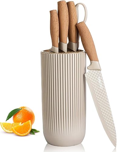 Miniatura 1 de Juego de cuchillos de cocina, juego de cuchillos profesionales de acero inoxidable para cocina con bloque universal de cuchillos, afilados,