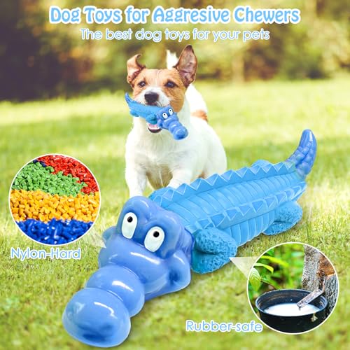 Image of Jeefome Tough Dog Chew Toys for Aggressive Chewers, Indestructible Dog Toy to Keep Them Busy & Reduce Boredom for Medium, Large Dogs, Milk Flavor