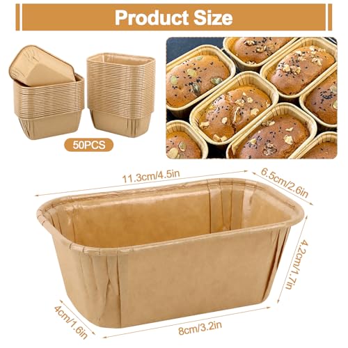 Miniatura 2 de 50 Piezas Moldes De Cartón Para Pasteles, Moldes De Papel Para Hornear Pasteles, Moldes De Papel Horneables Rectangulares, Tazas De Pastel, Moldes Profesionales Para Tartas Para Pastel Repostería Pan