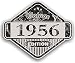 Distressed Aged Vintage 1956 Edition Classic Retro Vinyl Auto Motorrad Cafe Racer Helm Aufkleber Aufkleber Badge 85 x 70 mm