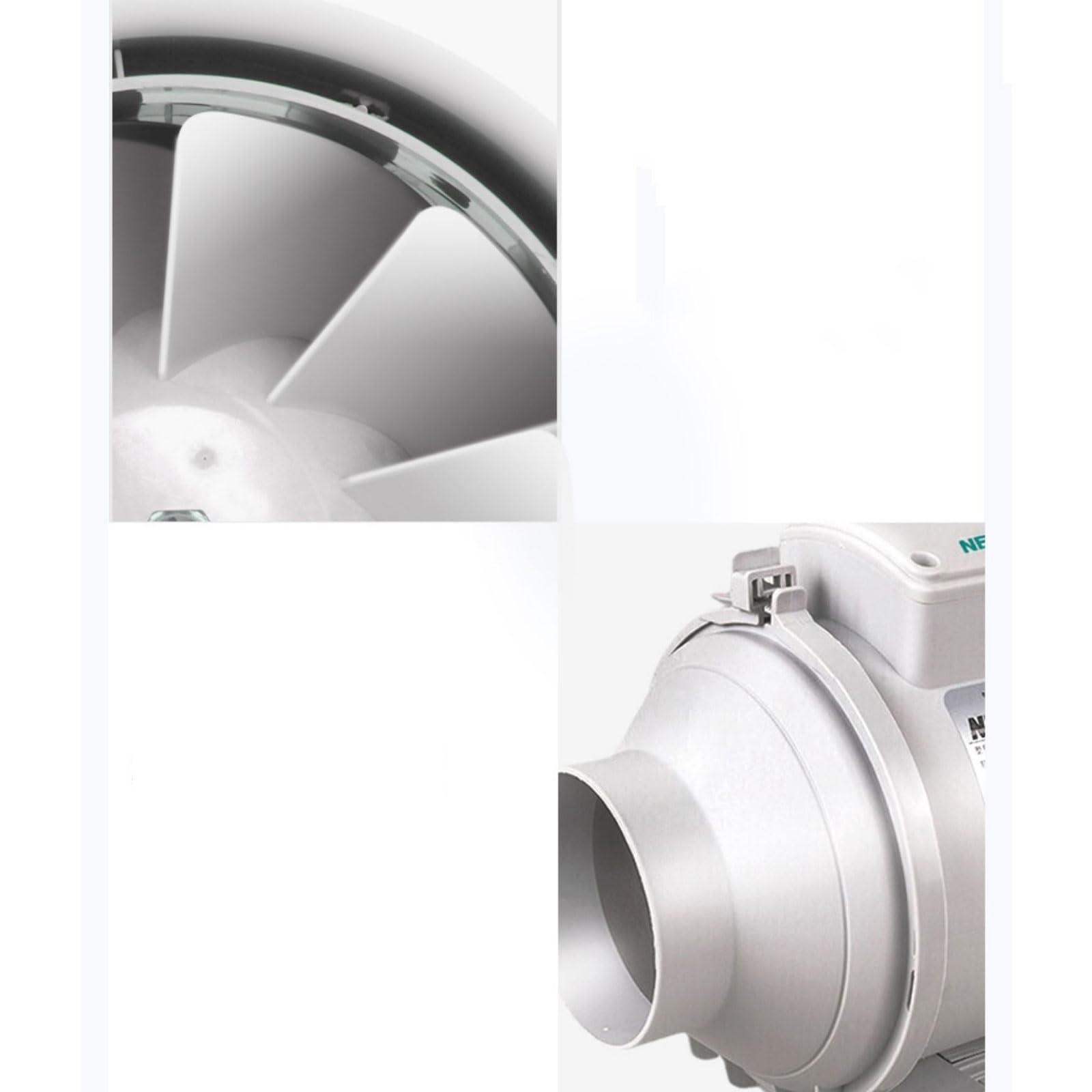 Extractor de baño Ventilador de conducto silencioso potente, extractor aire 4 pulgadas/5 pulgadas/6 pulgadas, presurizado redondo, Motor cocina flujo Diagonal(4 inch)