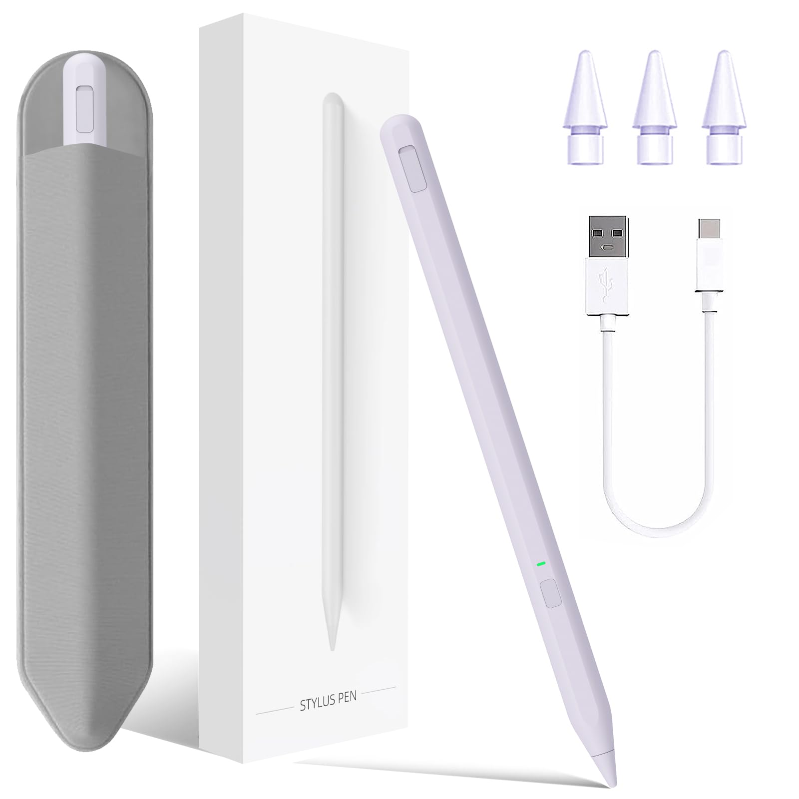Penna Stilo per iPad 9a e 10a Gen, Penna Milikilo iPad Ricarica Rapida, Stylus Pen Palm Rejection, Sensibilità All'inclinazione per iPad 6/7/8/9/10, iPad Pro 11" e 12,9", iPad Air 3/4/5, iPad Mini 5/6