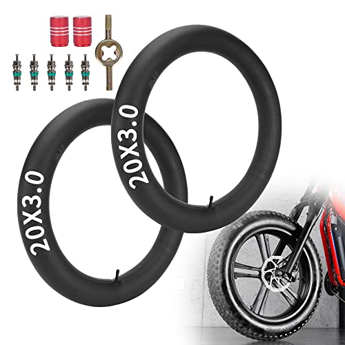 RUTU 2-Pack 20 Inch Bike Tubes,20x3 Bicycle Tube with 33/32mm Schrader Valve and Installation Accessorie