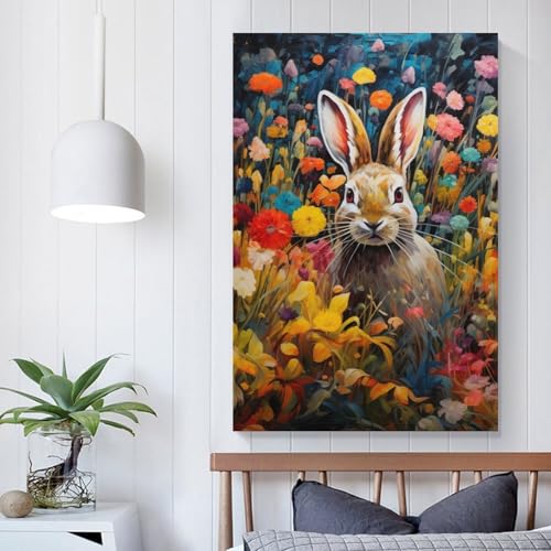 Tableau lapin pour decoration de la maison grand format 50x75cm