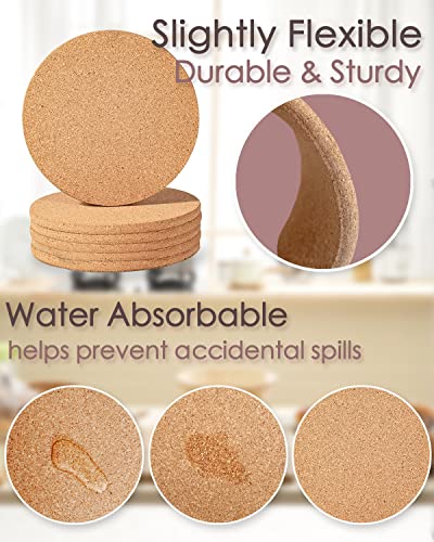 Cork Trivet, 6 Pack High Density Thick Cork Coaster Set For Hot Dishes And Hot Pots, 8 Inch Heat Resistant Multifunctional Cork Board, Hot Pads For Table & Countertop #TOP5