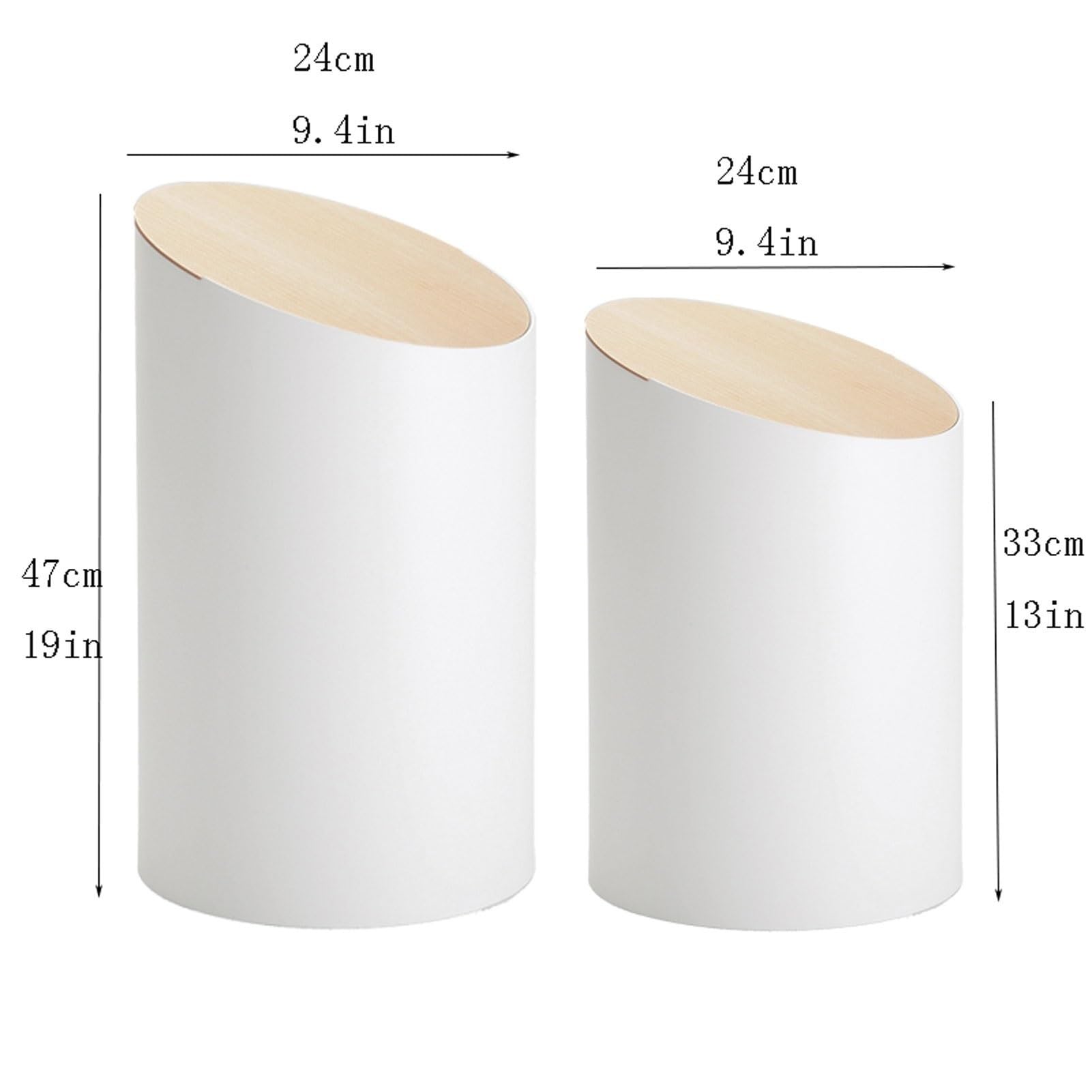 Papeleras Para Cocina 5 l / 8 l Kosz z klapką do domu Salon Cylindryczny prasowany kosz na śmieci Biuro Sypialnia Kosz na śmieci (A,L)