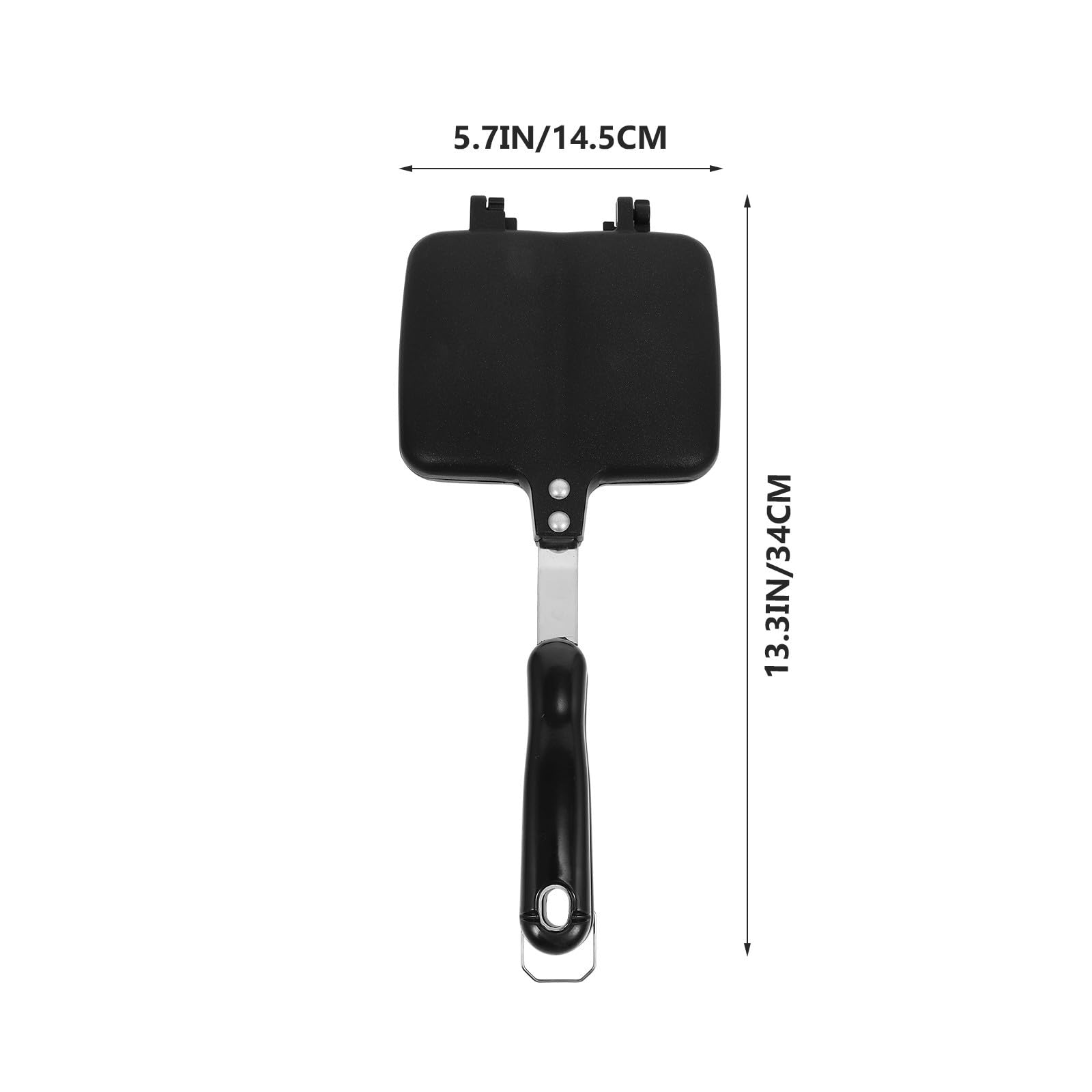 Kichvoe Sartén Sandwichera de Doble Cara Antiadherente y Fácil de Limpiar Molde para Sándwiches y Pan Tostado, Aluminio Negro para Hogar y Exteriores
