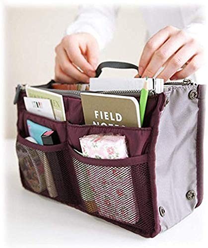 VARWANEO Double Zipper Handbag Travel Cosmetic Storage Bag Makeup Organizer - Thumbnail 7