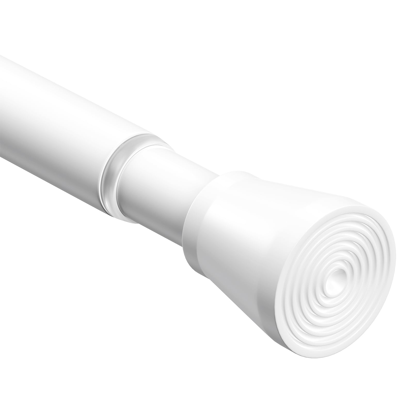 White Tension Rods for Windows 28 to 48 inch, Expandable Adjustable Curtain Rod No Drilling, 7/8" Diameter Spring Tension Curtain Rod for Closet Kitchen Home