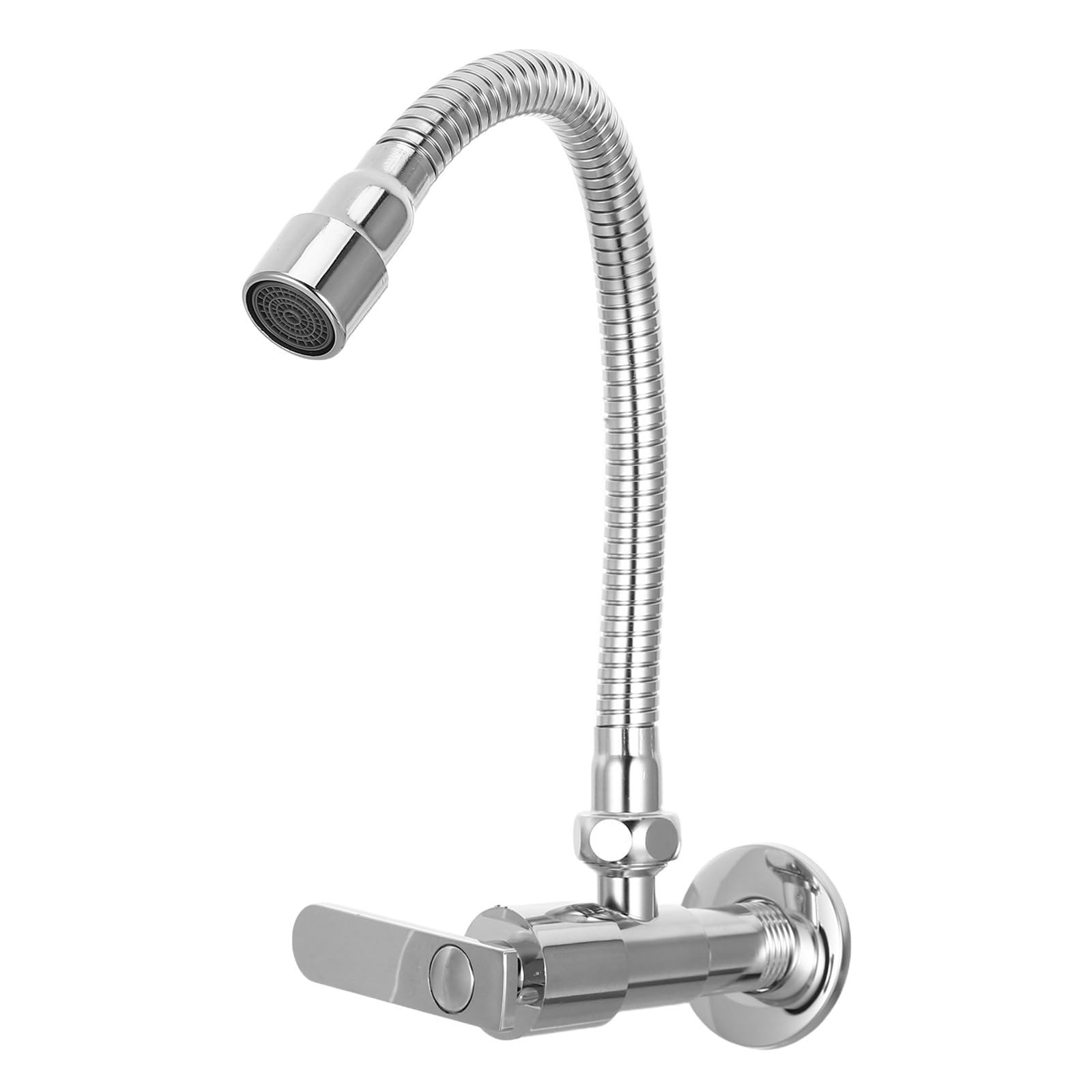 Grifo de cocina de pared de acero inoxidable con caño giratorio de 360 grados G1/2