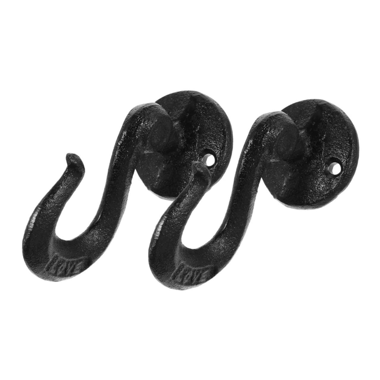 Crochets muraux en fer noir pour salle de bain et pour suspendre les serviettes