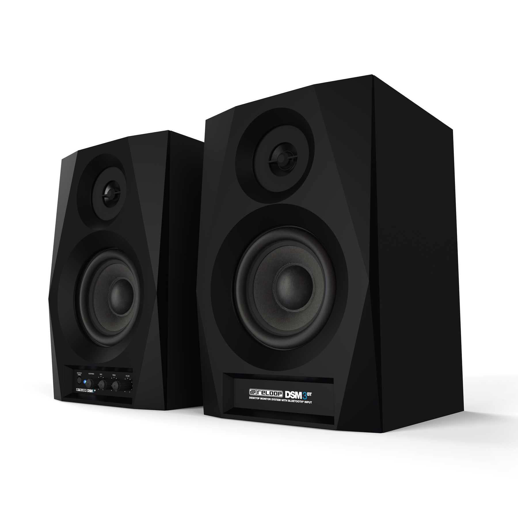 Reloop DSM-3 BT | Bluetooth PC-Lautsprecher für DJs und Producer, Professionelles 2-Wege-Aktiv-Monitor-System mit kabellosem Input, Kraftvoller und ausgewogener Klang für das DJing und Producing