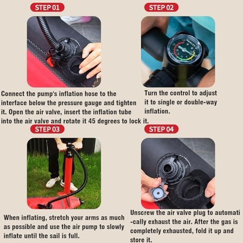 Inflatable Sail, Stand Up Paddleboard, Freestanding Windsurf Board, Kitesurfing Kite,for Youth & Adult